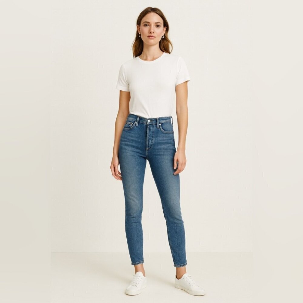 RE/DONE REVOLVE Blue High Rise Skinny Jeans Size 31 Women’s Vintage Style